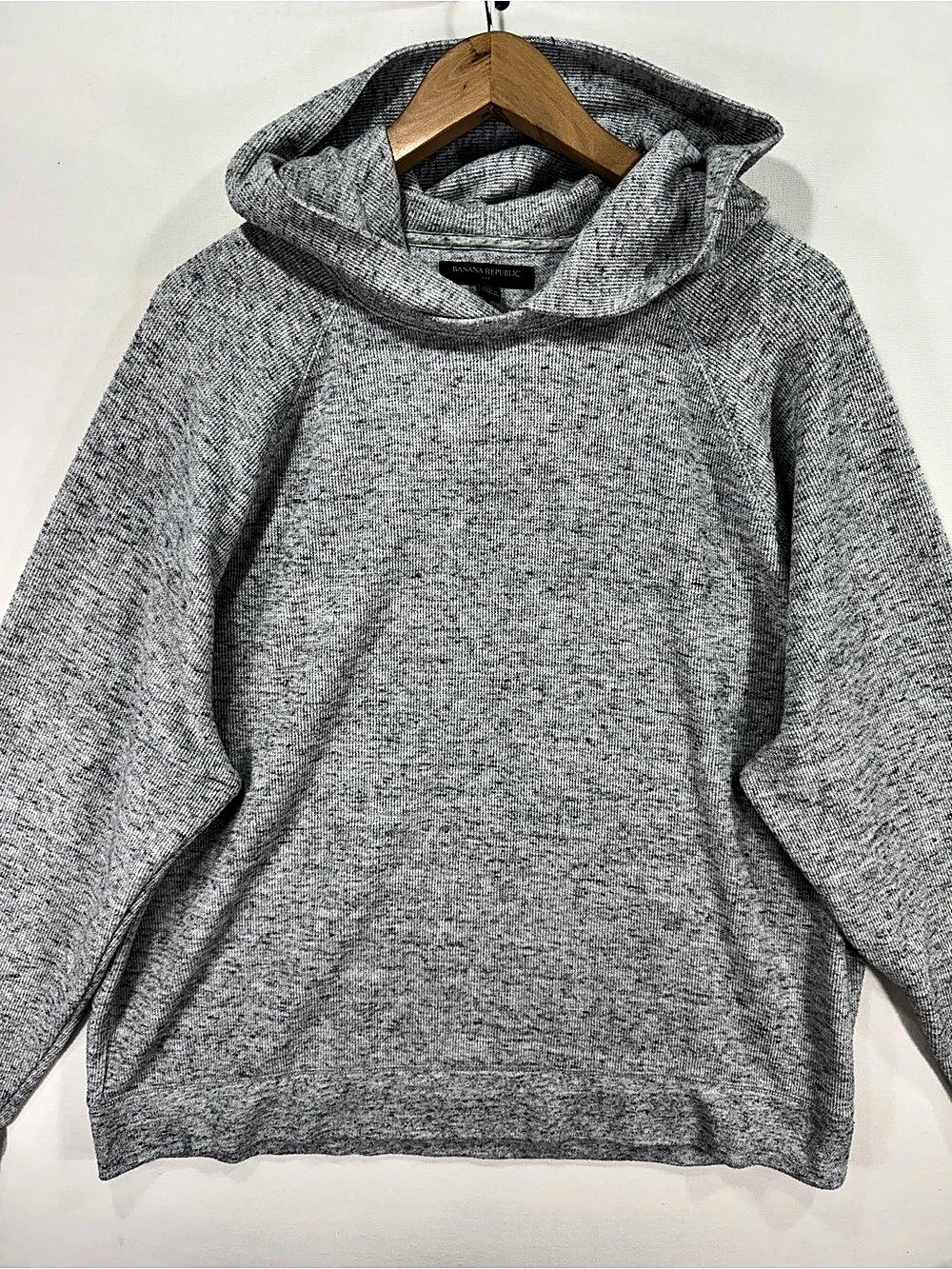 Banana Republic Spacedye Cotton Sweater Hoodie Gray Cowl Neck Hoodie XL